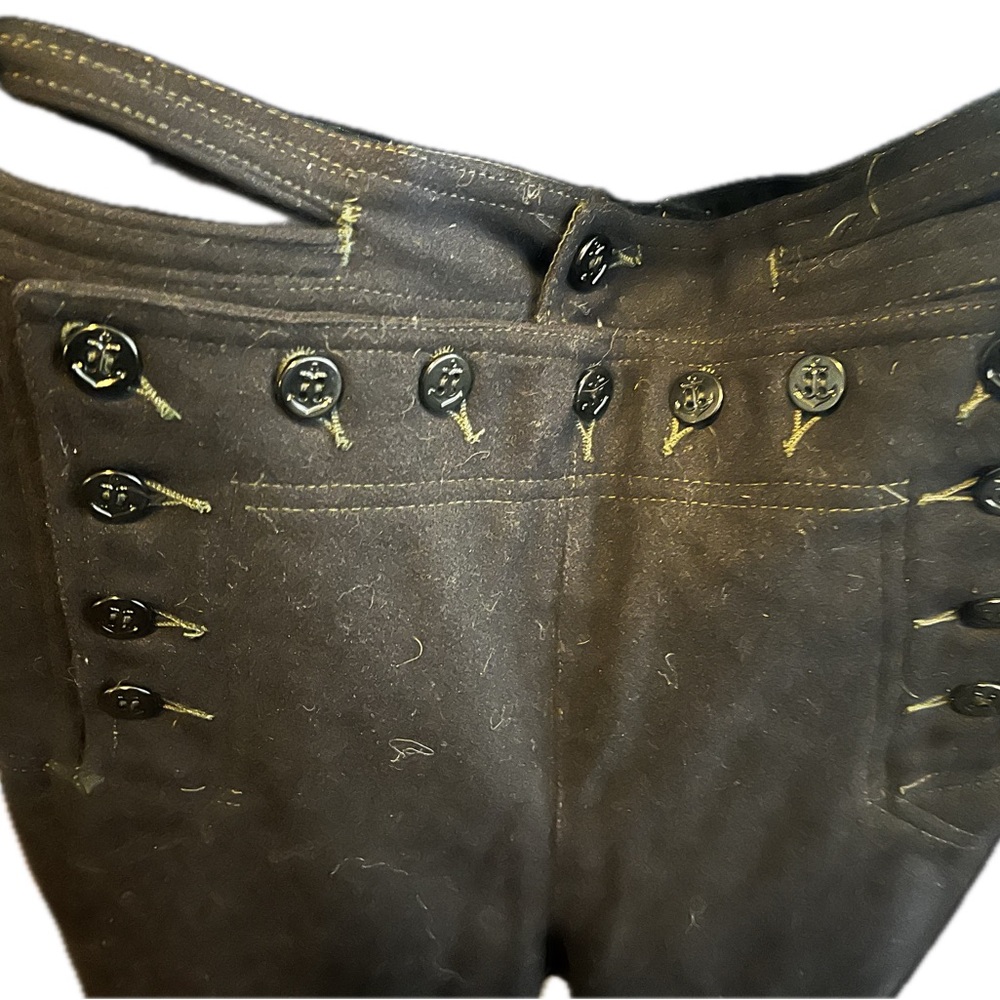 Black Button-Detail Pants